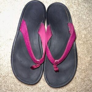OluKai Black and Pink Sandals